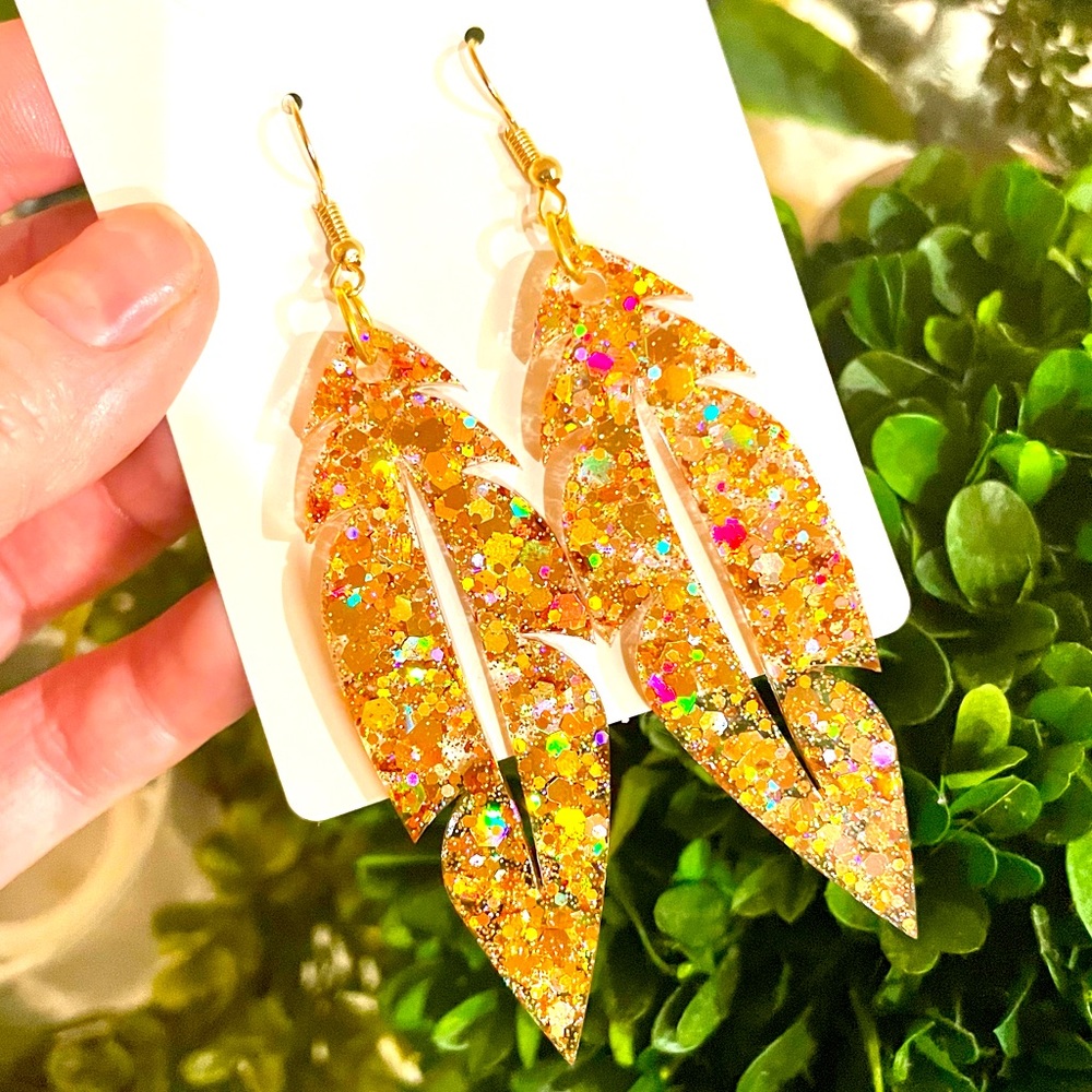 Acrylic leaf Earrings